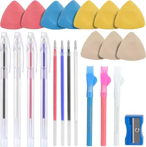Sewing Marking Tools Kit - 10PCS Tailor’s Chalk, 4PCS Heat-Erasable Fabric Markers with 4 Refills, 3PCS Fabric Pencils for Quilting