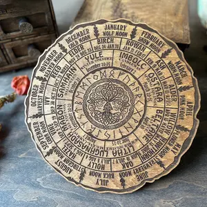 Celtic Tree of Life Calendar, Wheel of the Year Wood Sign, Pagan Calendar, Witchcraft Planner, Witch Altar, Witch Decor