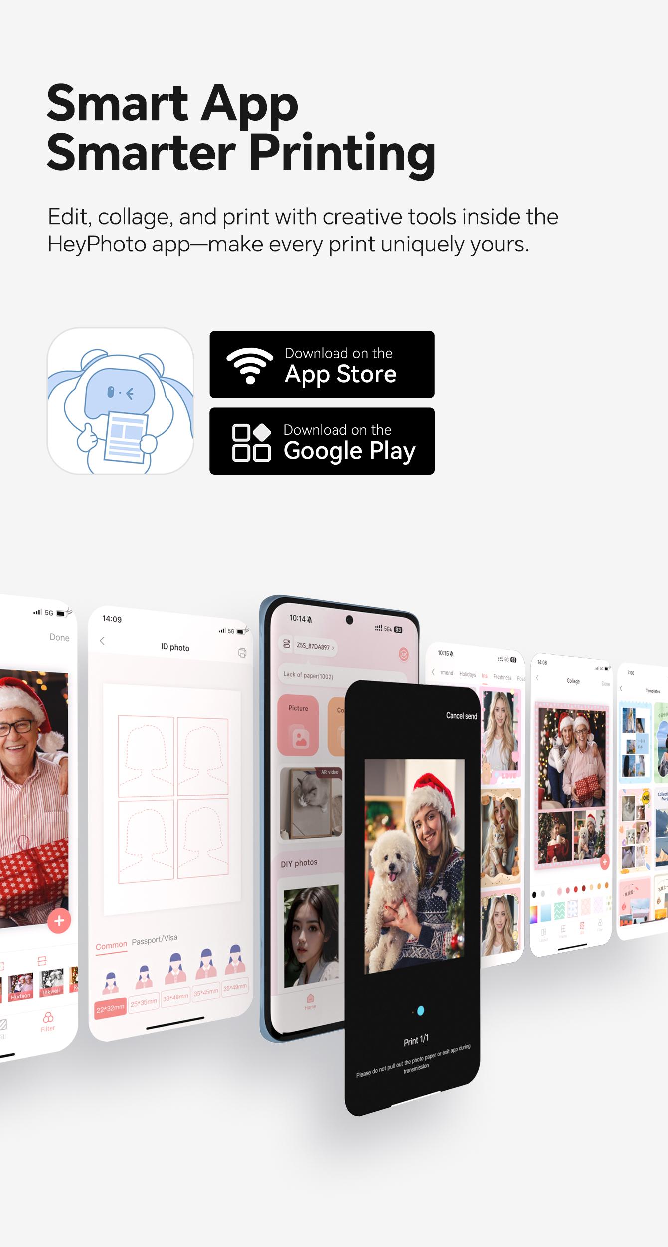 Hanin Instant Print Camera & 2x3 Portable Bluetooth Photo Printer for iPhone & Android, Full-Color Dye-Sub Ink-Free Printing, Print from Phone or Camera, for Travel, Party, Couple & Family Photos, GiftedInLove