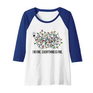 Christmas Lights I'm Fine Everything Is Fine Ugly Christmas Raglan Baseball Hoodie - Kesharleemas Shop Wb09m8c8f8m