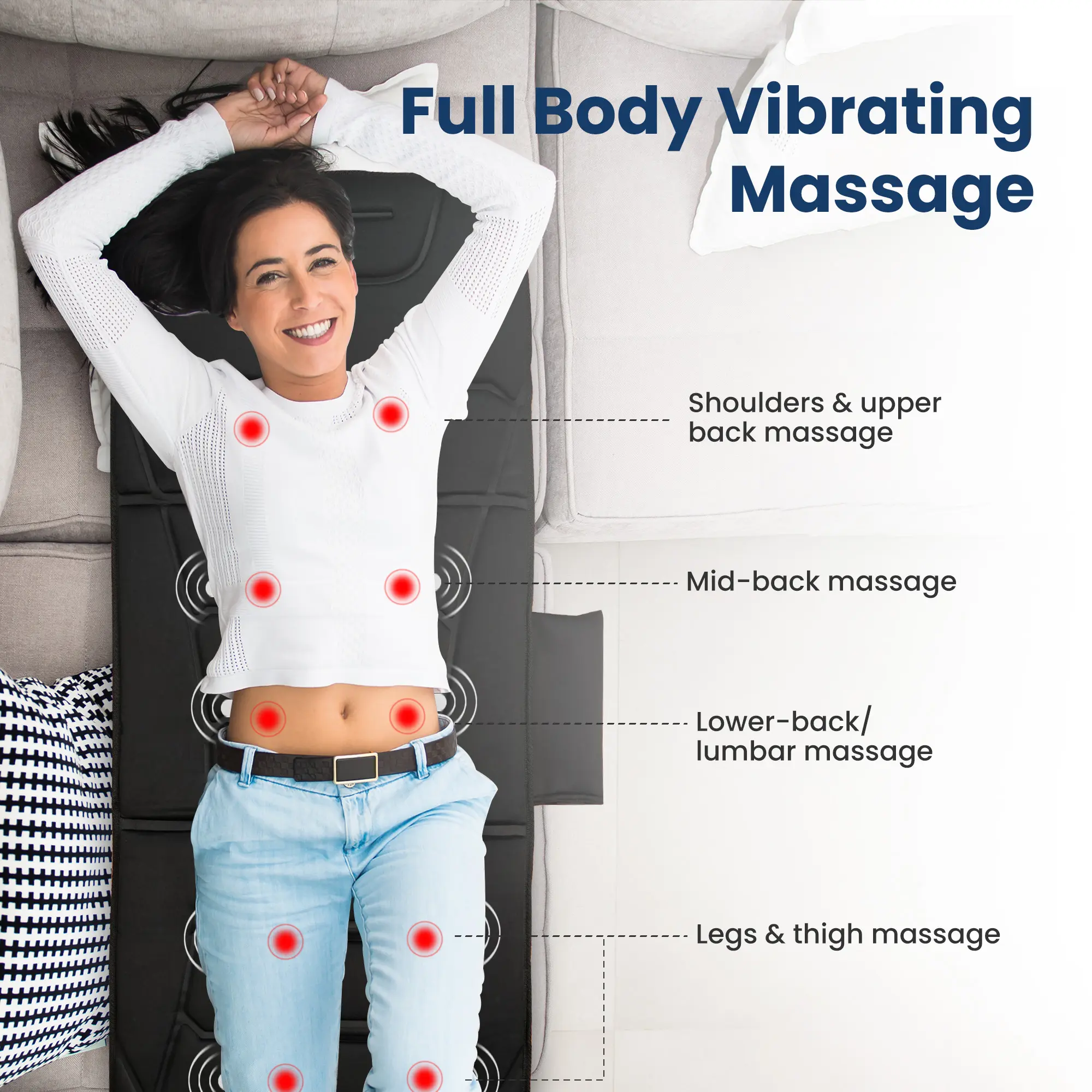 COMFIER Full Body Massage Mat Pad with Heat, Chair Pad with 10 Vibration  Motors & 2 Heating Pad with Auto Shut Off, Heated Massage Mattress Pad for  Back - TikTok Shop