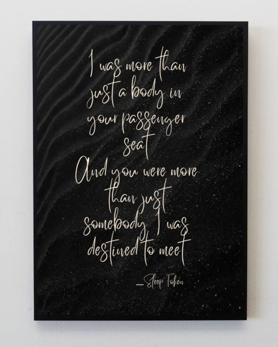 Sleep Token Lyrics ‘Granite’ Poster – Song Lyric Art Print, Atmospheric Music Wall Decor, Aesthetic Alternative Rock Poster Abstract Marble Pattern Decoration