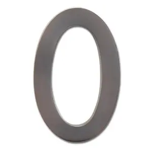 Architectural Mailboxes  Solid Cast Brass 5 in. Dark Aged Copper Floating House Number 0, Metal, Decor, Signs