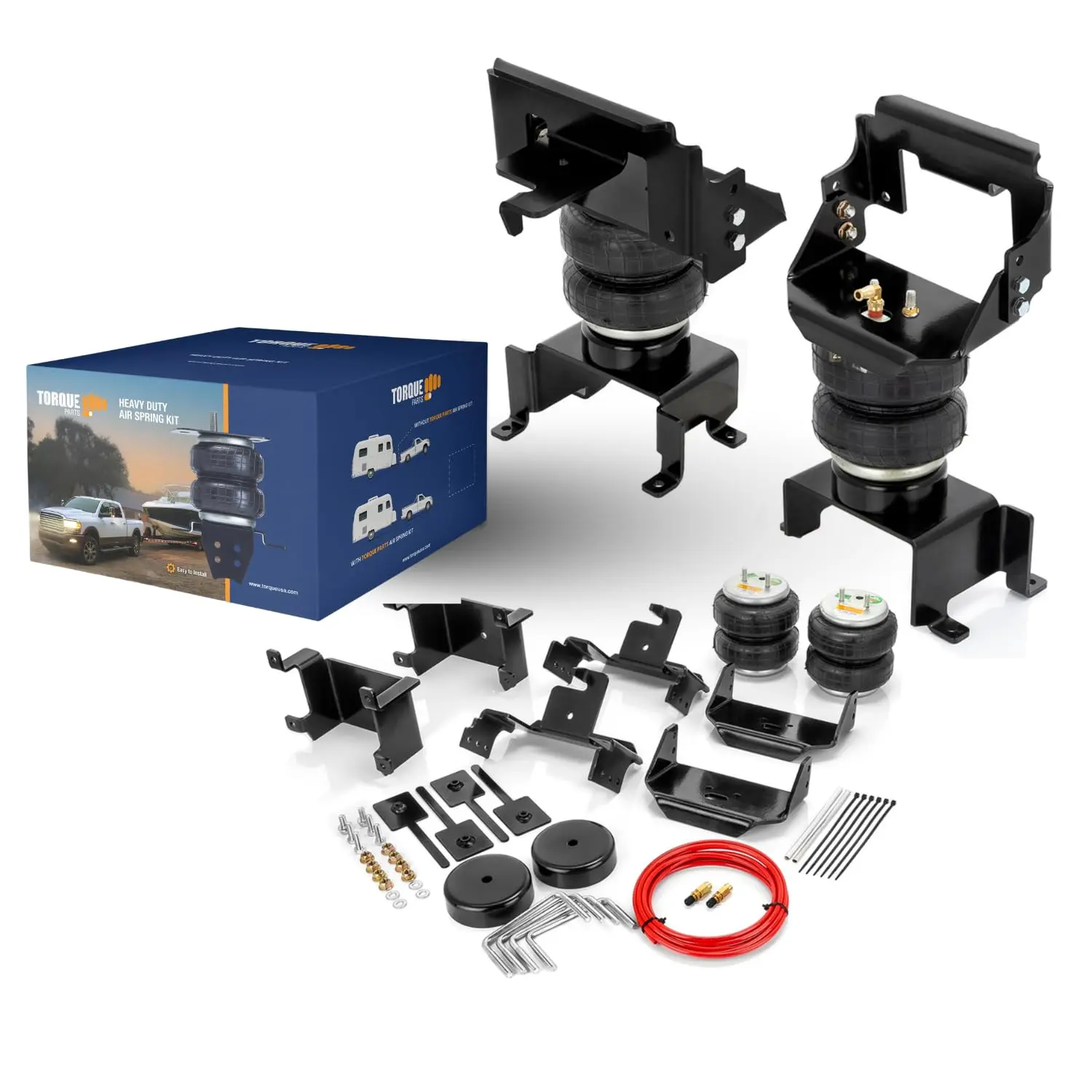 Torque Air Bag Suspension Kit for 2009-2014 Ford F150, 1 Kit, Load-Leveling Capacity Up to 7,500 lbs, No-Drill Bolt-On Installation, Ride Quality & Safety Boost (Replaces 2525 Ride-Rite)