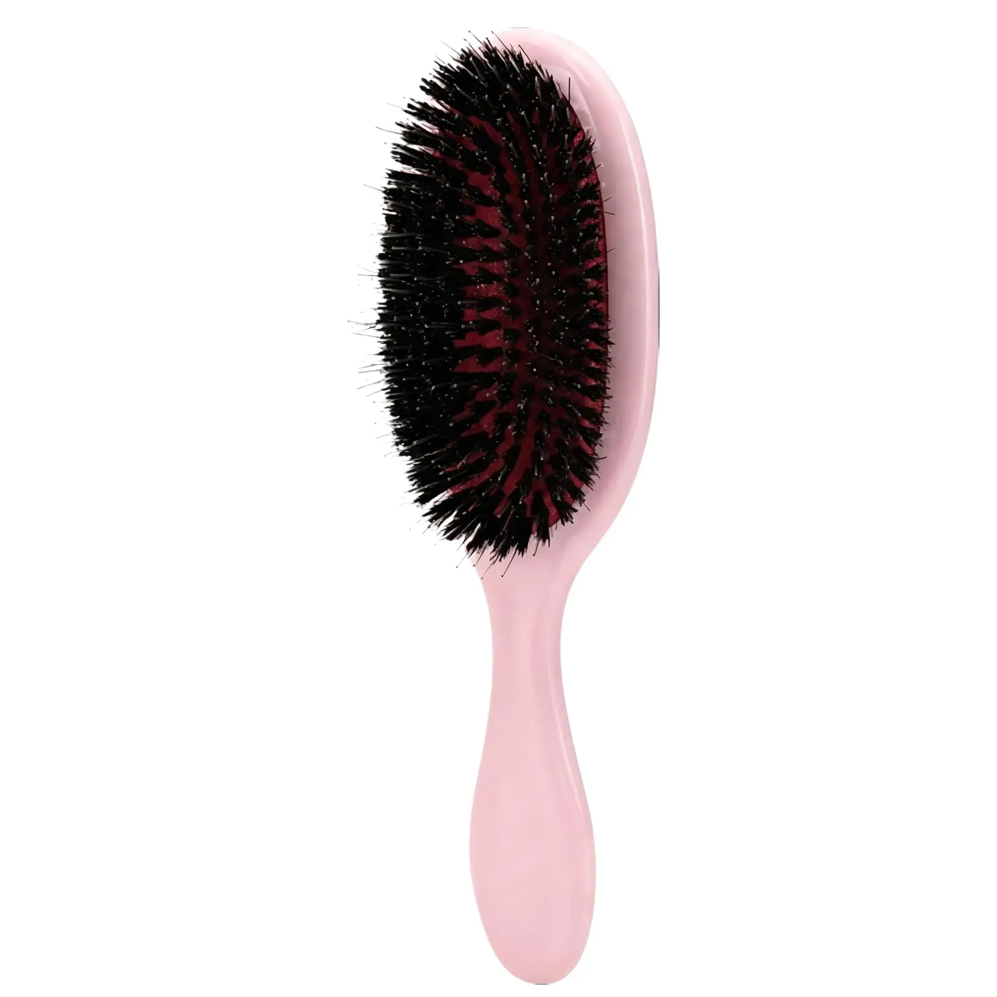Natural Boar Bristle Oval Paddle Detangler Brush for Women - Adds Shine, Reduces Frizz, Grooms Thin, Normal & Dry Curly Hair, Oval Hair Brushes & Combs