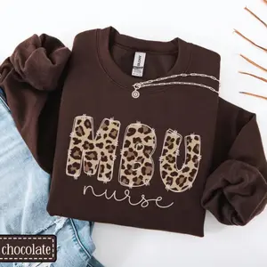 Mother Baby Unit Sweatshirt • MBU Nurse Crewneck • Postpartum Nurse Leopard Sweater • L and D Unit RN Work Crew • Mother Baby Nurse Gift