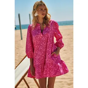 Pink Palisades Velma Ruffle Shift Dress