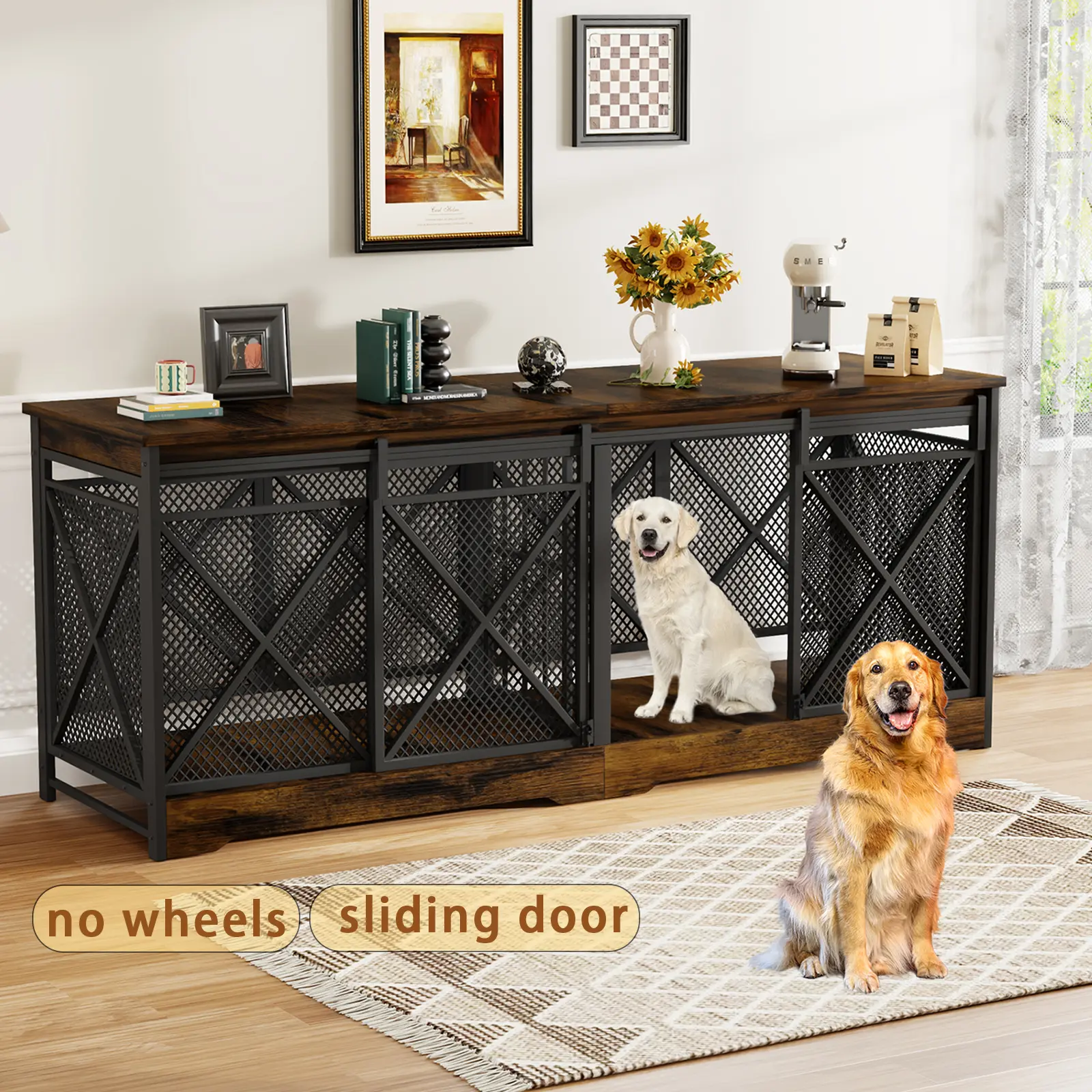 Brown （ No Wheels ）78"Wx23.8"Dx31.8"H