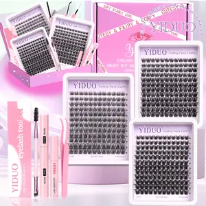 3 Styles Lash Clusters Kit Great value Lash Kit 10-18mm Clusters Extensions Natural Look Eyelash Extensions DIY Individual Lash Kit with Lash Bond and Seal, Lash Remover,Lash Tweezers,Eyelash Brush, Eyelash Tools Exquisite Eyelash Gift Set