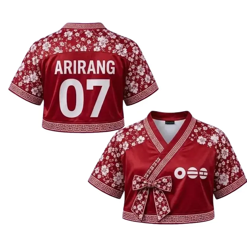 Modern K-Pop Hanbok Crop Top - Arirang 07 Retro Concert Outfit
