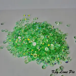 Transparent / Translucent Jelly Rhinestones 1000pcs - 5MM and 4MM sizes- Non-Hotfix flatback Resin AB - SS20, and SS16 - KEY LIME PIE