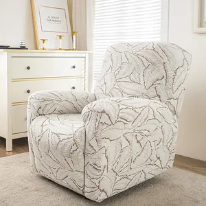 4-Piece Thick Chenille Sofa Cover Set, Home Use Single Person Leisure Chair Cover, Elastic Full Wrap Chair Covers, Comfortable and Durable, Stretch Sofa Cover