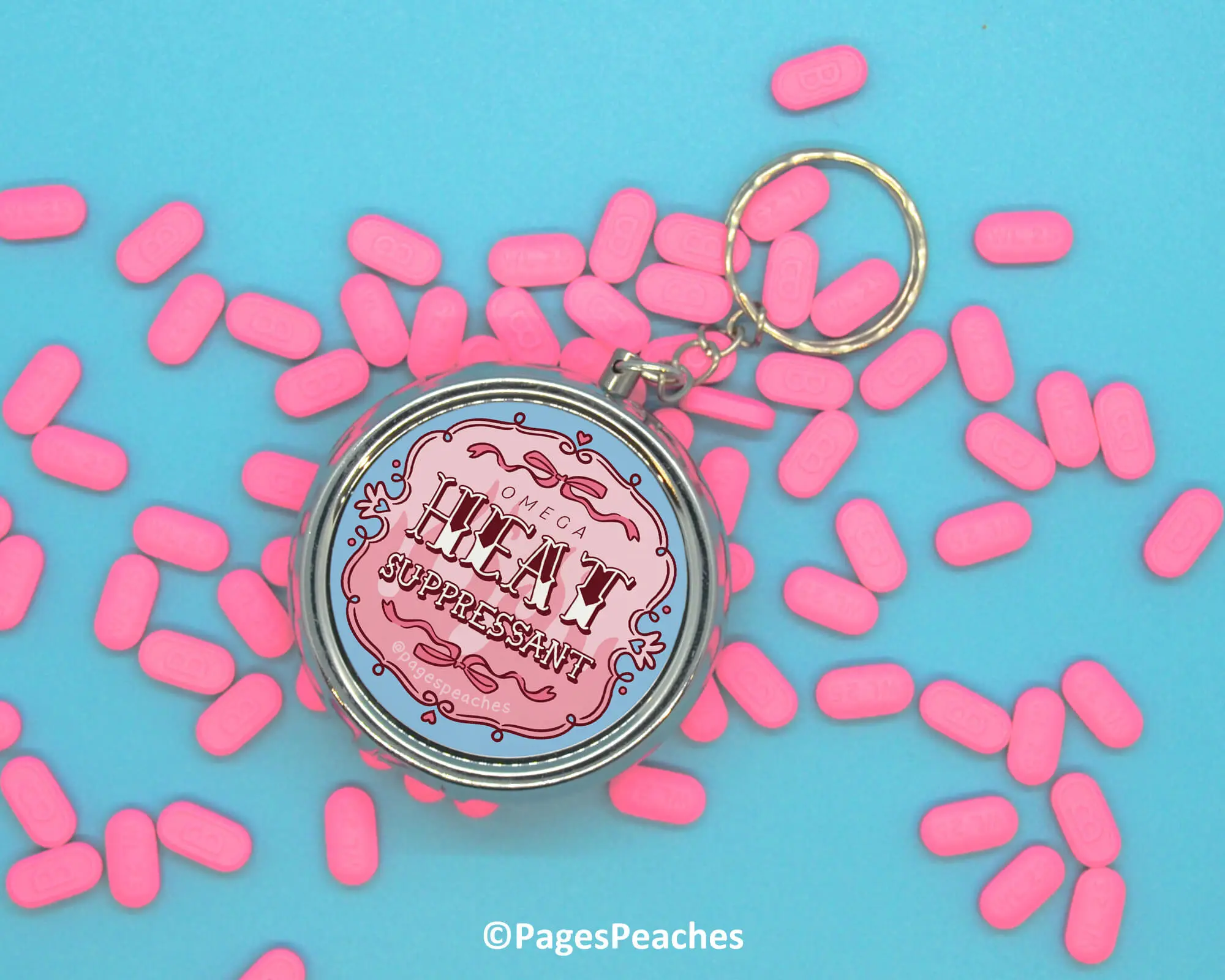 what we want PILLCASE LIPCASE セット Page's Peaches Omega Heat Suppressant Pill Case Keychain with 3