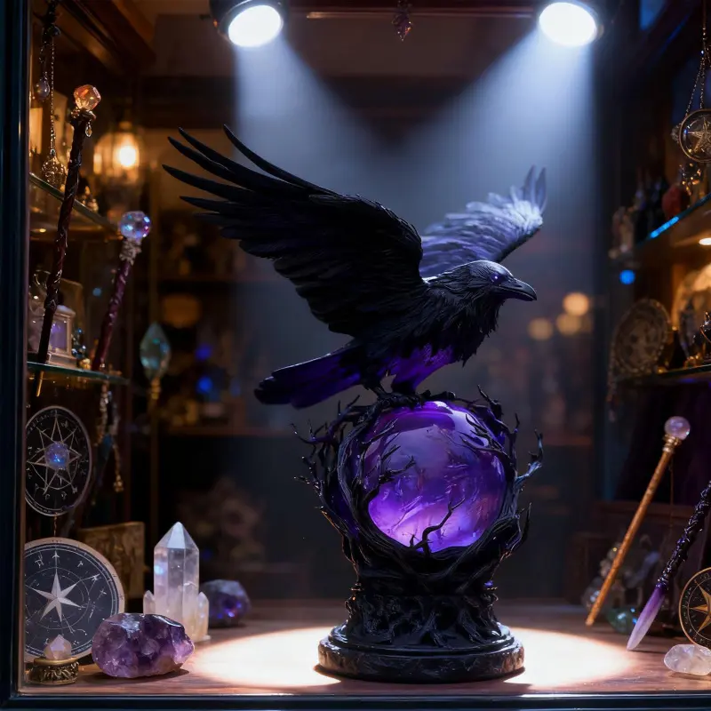 Dark Style Crow Luxury Statue Ornament, Horror Atmosphere Living Room Entrance Ins Atmosphere Decoration, High-End Furniture Ornament, Home Decoration, Decorative Figurines, Decorative Ornaments, Decorative Figures