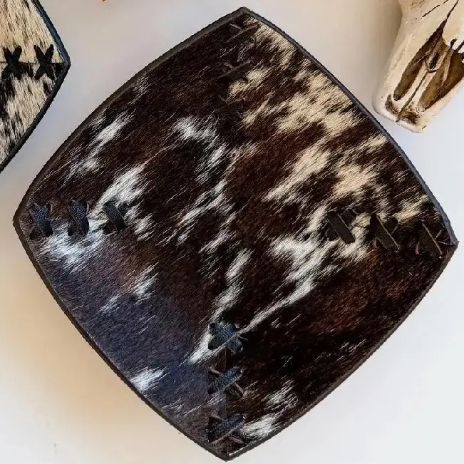 Brown Genuine Cowhide Trinket and Jewelry Dish