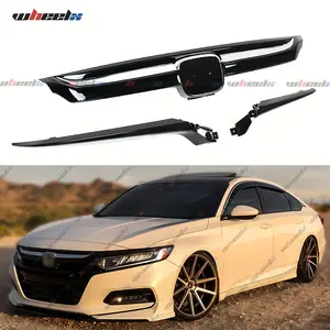 2018-2020 – Honda Accord 4-Door Sedan All Models – Front Grille Replacement - Upper Air Intake Grille (Gloss Black + Chrome Silver)| Direct Replacement, Easy Installation fathersdaygift fathersdaygift