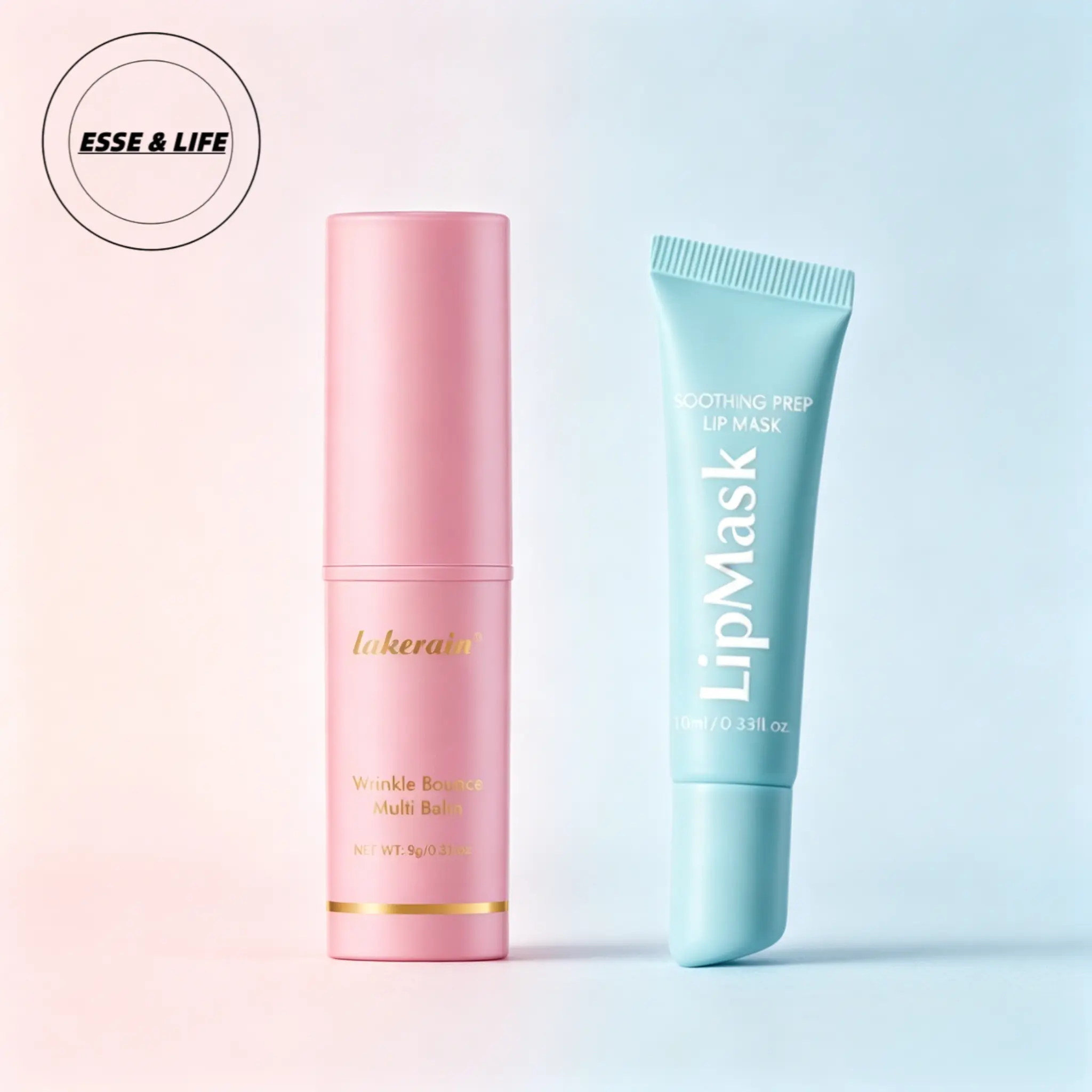 Hydrating Set, Soothing Prep Lip Mask,All In One  Stick for Youthful-Looking, Helping Look of Fine Lines, Anti-Aging  For Under-Eyes, Neck, Cooling peel-off lip mask for smoother lip prep and a hydrated feel，Pink Collagen Volume Multi ，Mother's Day gift