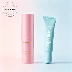 Hydrating Set, Soothing Prep Lip Mask,All In One  Stick for Youthful-Looking, Helping Look of Fine Lines, Anti-Aging  For Under-Eyes, Neck, Cooling peel-off lip mask for smoother lip prep and a hydrated feel，Pink Collagen Volume Multi ，Mother's Day gift