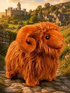 The Armored Kingdom SnuggleHorn Sheep Soft Stuffed Animal - Ultra-Plush Handcrafted Sheep Figure, Lifelike Details, Included Special Gifts, Pet Bird Toy (Spring Glow Up Shop Item)