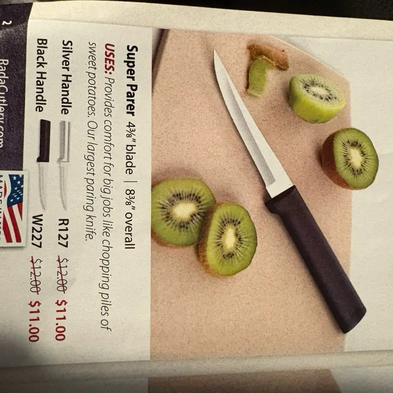 Rada Kitchen Products Stainless Steel Knife with Lifetime Warranty, Black Handle, 11.00, 11.00, and 11.00 Scale Options Available