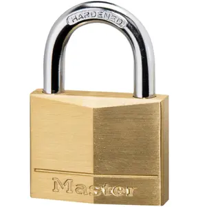 Master Lock 140D Solid Brass Padlock with Key, 1 Pack