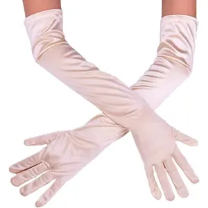 Long Stain Gloves Wedding Glove  Party Opera Elbow Length Glove for Women and Girls