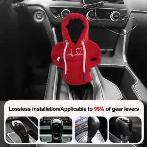 Universal Car Gear Shift Cover, Heartbeat Feel Ecg Print, Interior Decoration, Small Sweatshirt Style, Automotive Accessories, Gearshifter