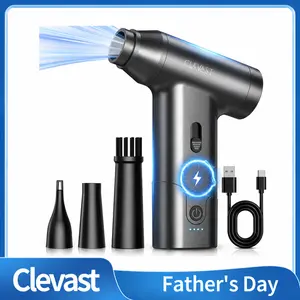 CLEVAST Compressed Air Duster – Super Power Cordless Electric Mini Air Blower, 130,000 RPM Brushless Motor, Stepless Speed Control, Rechargeable for PC, Keyboard, Car, Electronics Cleaning Kit
