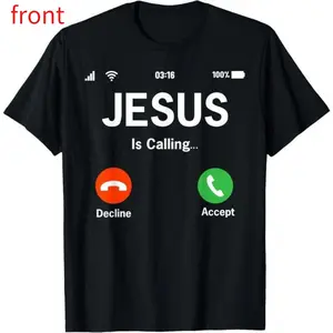 [100% Cotton] Jesus Is Calling Accept Or Decline Phone Dial Design T-Shirt