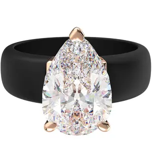 Trending Luxury Square Zircon Silicone Ring Set – Stackable Minimalist Fashion Jewelry for Women & Men, Versatile Ring Collection