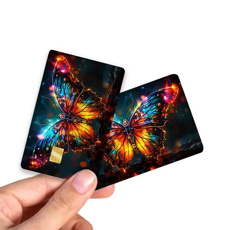Butterfly Pattern Credit Card Skin, Ultra-Thin Waterproof Scratch Resistant Card Sticker, Personalized Bank Card Decorative Sticker, Reusable Sticker