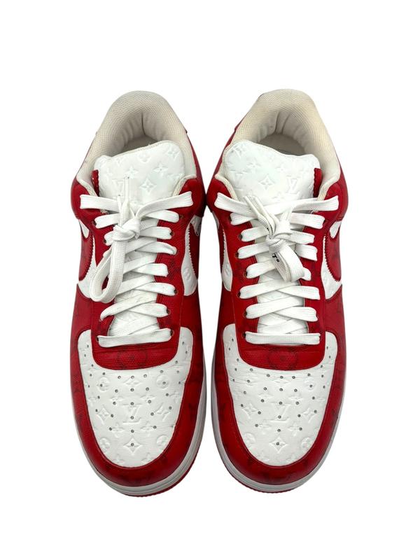 Louis Vuitton Nike Air Force 1 Low By Virgil Abloh White Red - Lightly Worn