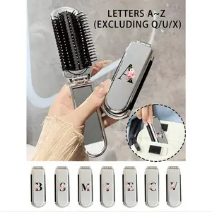 1pc 2-In-1 Foldable Hair & Makeup Mirror - Portable Tabletop Beauty Tool, Air Cushion Comb with Scalp Massage, Easy-Carry for Travel & Daily Outgoing