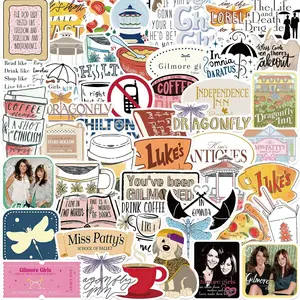 Gilmore Girls Stickers Pack, 52 Sheets TV Show Doodle Decals, Waterproof Durability, Ideal for Guitar, Journaling, Luggage Decoration, Waterproof Fan Art, Sticker Packs, Waterproof Durable Sticker