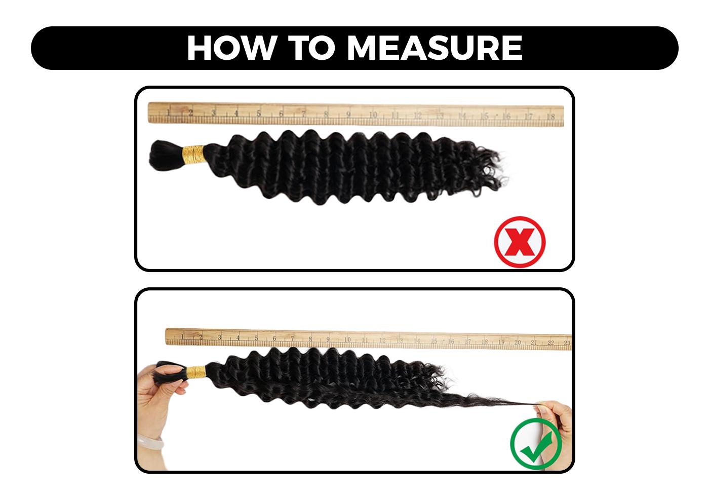 OQ HAIR Deep Wave Bulk Human Hair for Boho Braids 100% Virgin No Weft 3/5 Packs Natural Color