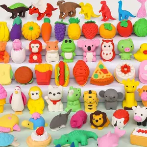 L-MTS047  Animal Erasers for Kids 50 Pack Kid's Eraser Bulk Pull Apart Erasers 3D Puzzle Eraser Classroom Rewards and Prizes Class Treasure Box Kid Party Favors Back to School Supplies Gift