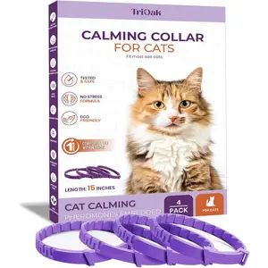 4 Pack Calming Collar for Cats, Cat Calming Collar, Calming Pheromone Collar for Cats, Cat Pheromone Collar, Cat Calming Collar for Anxiety, Efficient Relieve Anxiety Stress (Lavender)