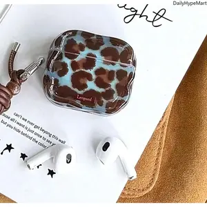 Leopard Pattern Shockproof Earphone Case – Anti-Drop, Wireless Charging Compatible, Stylish Cover for AirPods Series