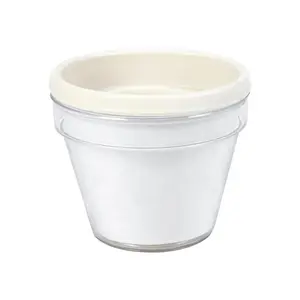 3 3/4" White DIY Plastic Flower Pots with Paper Insert - 12 Pc.
