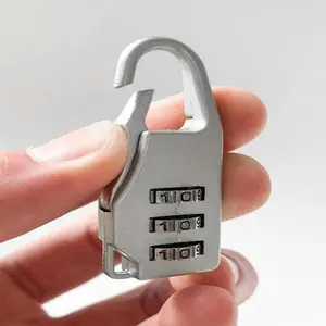 3-digit Password Lock, Zinc Alloy Luggage Zipper Lock, Mini Lock for Bag, Suitcase, Backpack, Handbag, Travel Bag, Traveling Gadgets, Security Lock