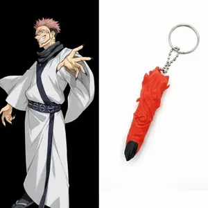 JJK x Sukuna's Finger Keychain - Anime Inspired Red Keychain with Detailed Design for Fans