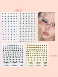 Diamond Sticker Fake Nose Stud Crystal Rhinestones for Non Piercing Body Jewelry, Self Adhesive Eye Ear Face Decoration for Women