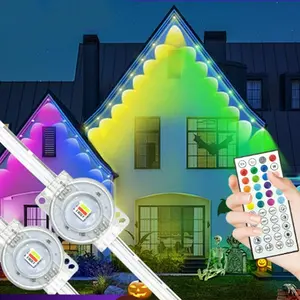 50/100 Feet DIY Outdoor Gutter Light, Ip67 Waterproof, APP/voice/radio Control, Rgbic Smart Decoration for House, Yard, Holiday