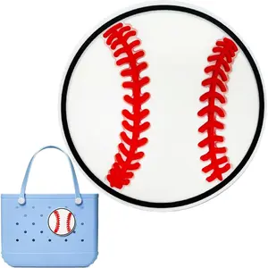 Charm for Bogg Bag Accessories,PVC Rubber Decorative Inserts for Bogg Bag Original & All Models, Personalize Your Tote, Sport & Girl Themes, Fits Simply Southern & Other Beach Bag