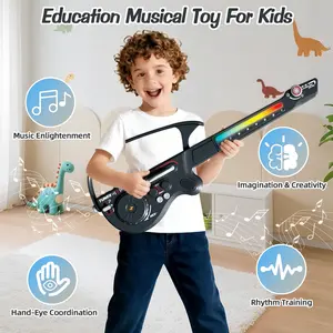 Kids Music Electric Guitar Multi-Functional with Light, DJ Turntable for an Immersive Playing Experience, Affordable Guitar, Toy Guitar for Toddler Ages 3-7, Early Learning Musical Toys, Kids Guitar, Guitar for Kids