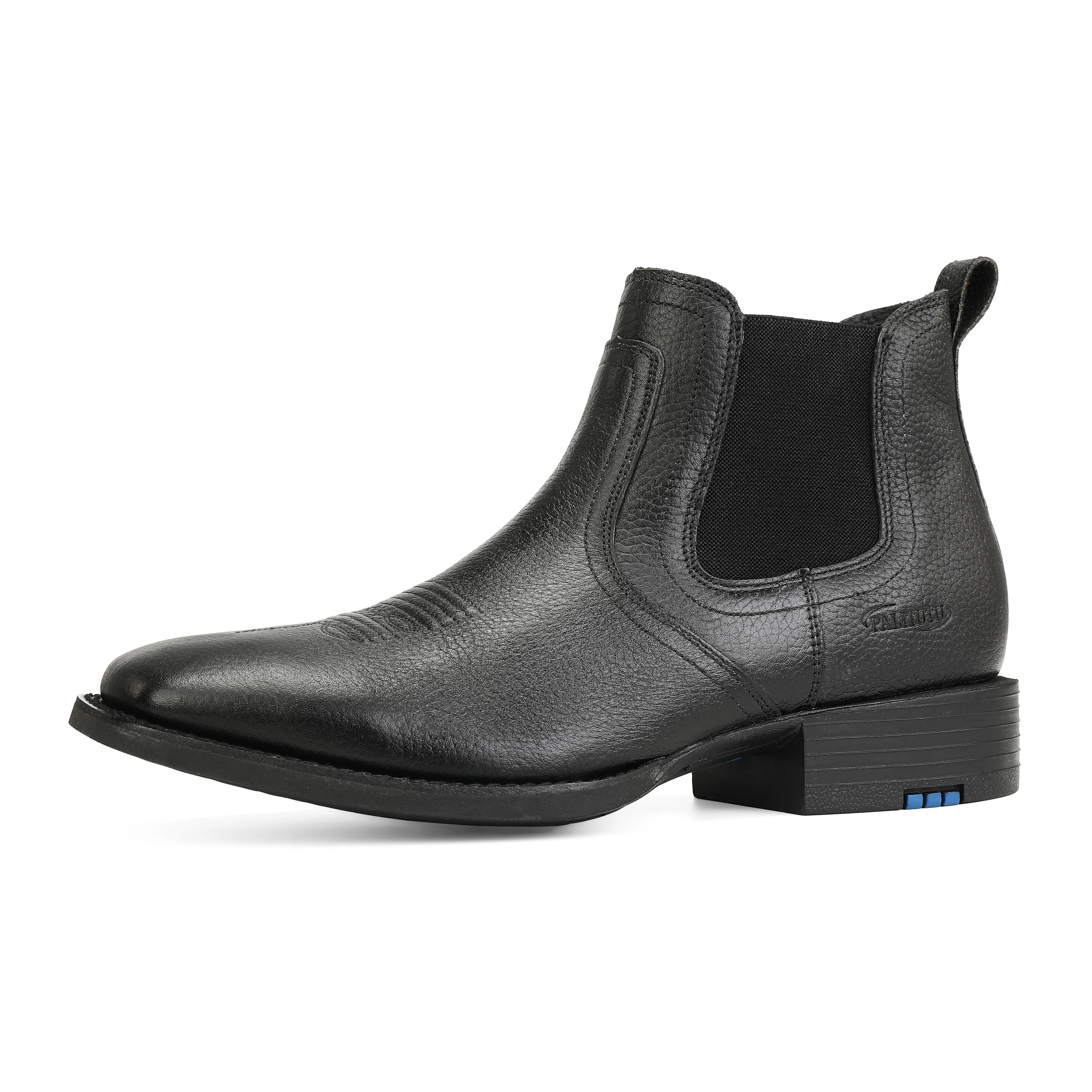 【Genuine Leather】Palitutu Men's Cowboy Chelsea Boots,Embroidered Square Toe Pull-On Ankle Boots,Casual/Dress Hybrid,Easy Wear,Versatile Pairing,Breathability Comfort,High Quality,#Summervibes summerwins