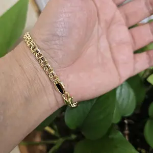 Chino Linck Bracelet 8" 6.5mm - Gold Plated Chain Link Design for Men and Women