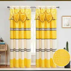 Luxury Glow Faux Silk Curtain Panel – 2 Panel Set, Each 54x84”, 8 Grommets, Elegant Light Blocking Drapes for Bedrooms Living Rooms -Mustard Yellow