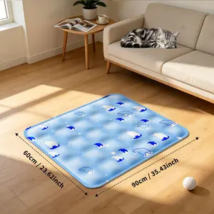 Fast Cooling Water Mat for Pets - No Electricity Needed Ice Pad for Dogs & Cats, Breathable & Durable Summer Bed. Prevents Heatstroke, Safer Than Cold AC Drafts or Noisy Fans.