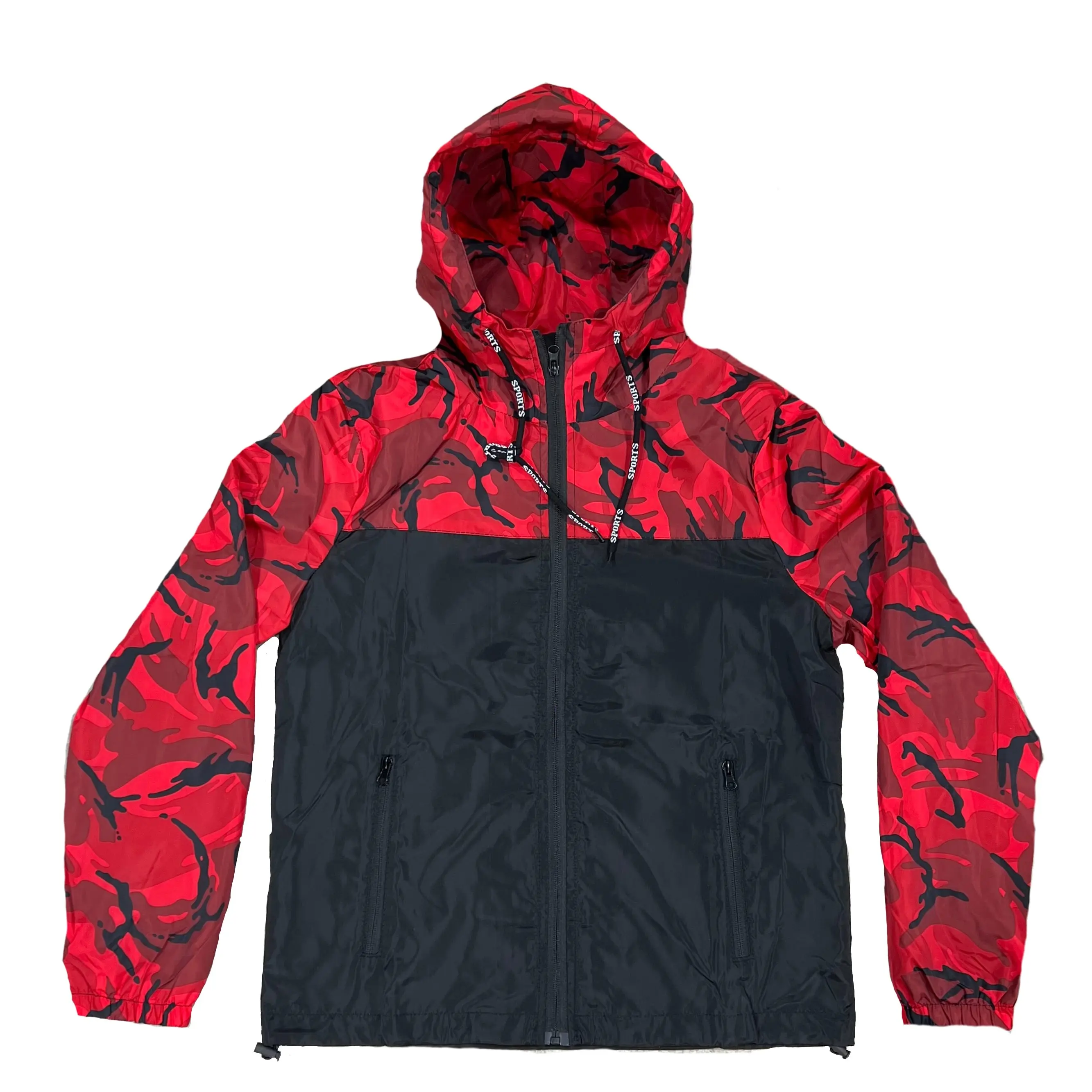 Women's Camouflage Hooded Windbreaker Jacket with Zip Pockets - 3 Colors Available